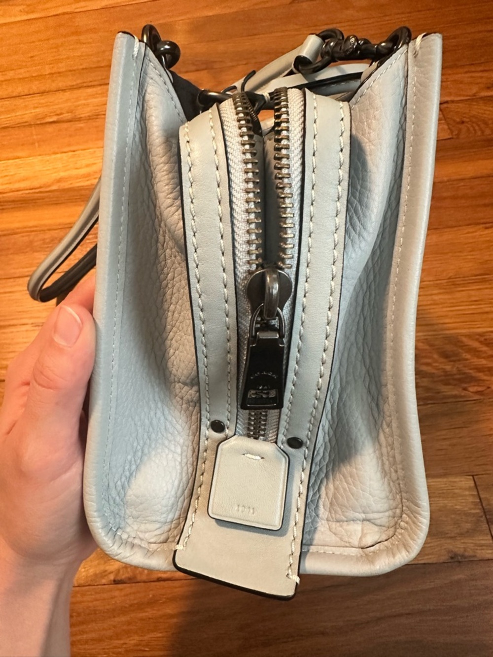 1941 Coach Rogue 25 Bag with Matching Wallet in Sky Blue - Picture 9 of 14